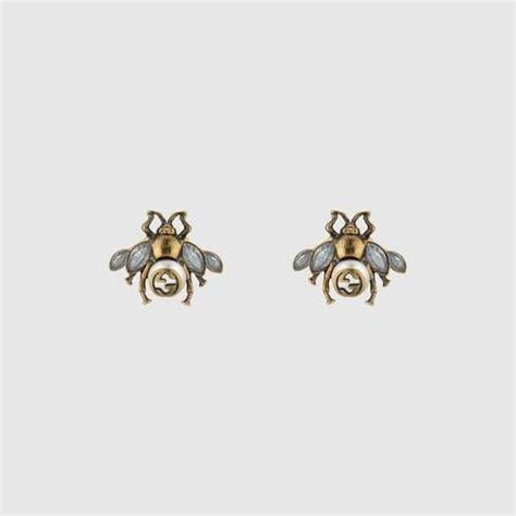 boucle d'oreille or gucci|Gucci Boucles d'oreilles abeilles avec cristaux.